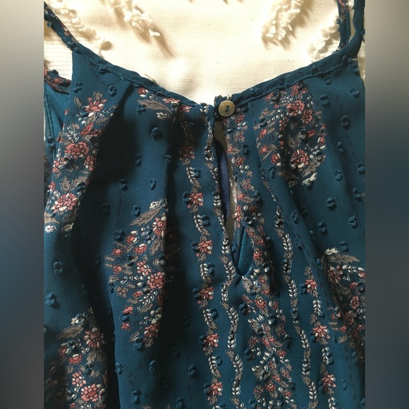 Blue Rain Teal Floral Patterned Boho/Peasant Dress (From Francesca’s!)💙 - Picture 6 of 6